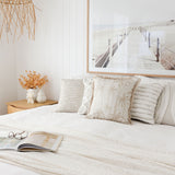 Cushion Cover-Coastal Fringe-Tall-Palms-Beige-60cm x 60cm - Side View