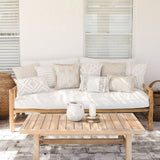 Cushion Cover-Coastal Fringe-Tall-Palms-Beige-60cm x 60cm - Front View