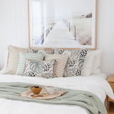 Cushion Cover-Coastal Fringe-Hampton Stripe Beige-60cm x 60cm - 45-Degree Angle