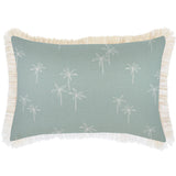 Cushion Cover-Coastal Fringe Natural-Palm Cove Seafoam-35cm x 50cm