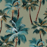 Cushion Cover-Coastal Fringe Natural-Palm Trees Sage-35cm x 50cm - Front View