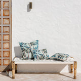Cushion Cover-Coastal Fringe-Palm Trees Seafoam-45cm x 45cm - Front View