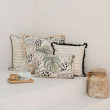 Cushion Cover-Coastal Fringe-Rainforest Sage-60cm x 60cm - Side View