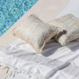 Cushion Cover-Coastal Fringe Natural-Coastal Coral Beige-35cm x 50cm - Front View