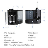 Orku 1000ml Water Flosser Electric Oral Irrigator - Adjustable Pressure Black