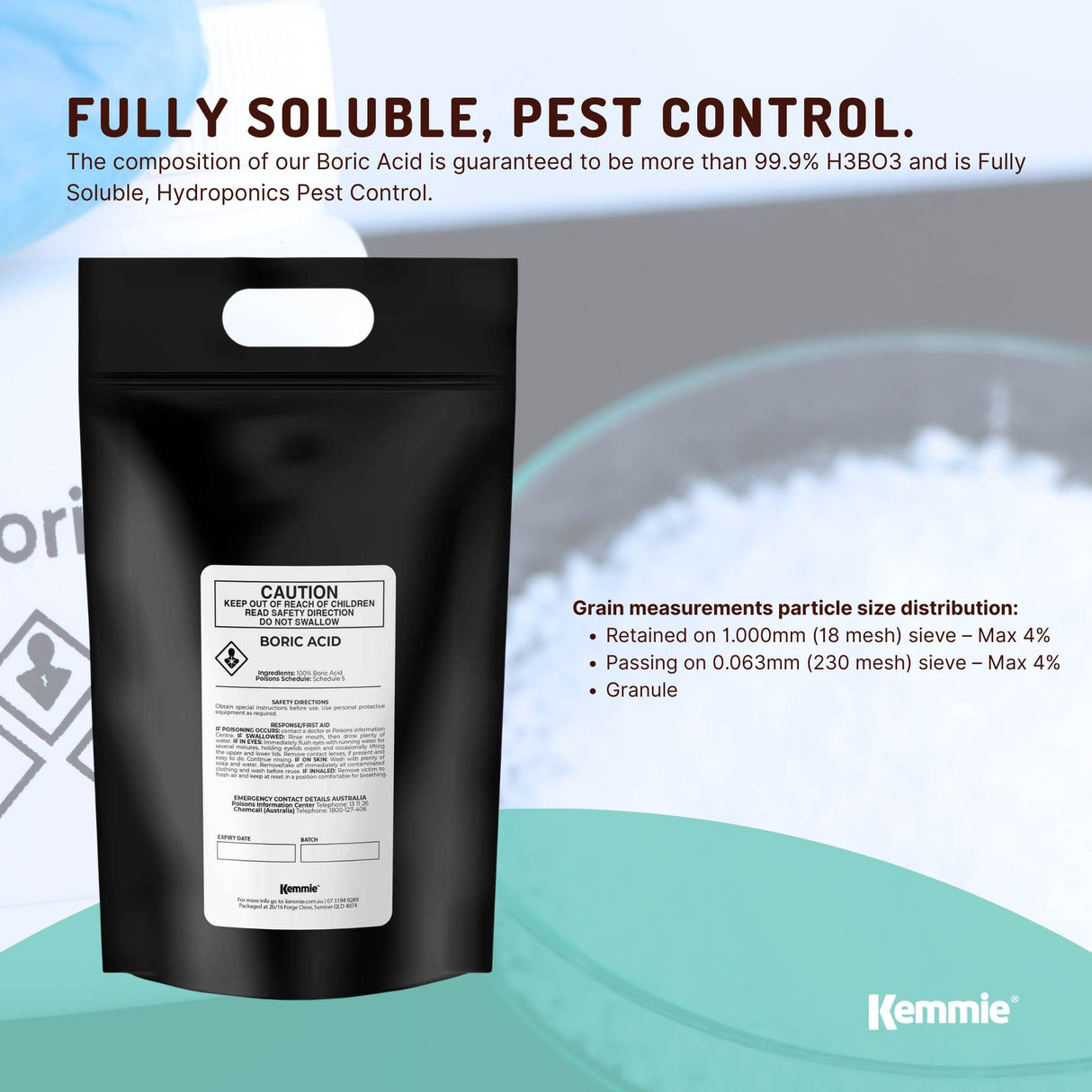 5Kg Boric Acid Powder High Purity Fully Soluble Granule Pest Ant Cockroaches