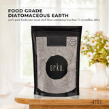 Orku 1Kg Fine Diatomaceous Earth - Food Grade FCC Fossil Shell Flour Powder - Front View