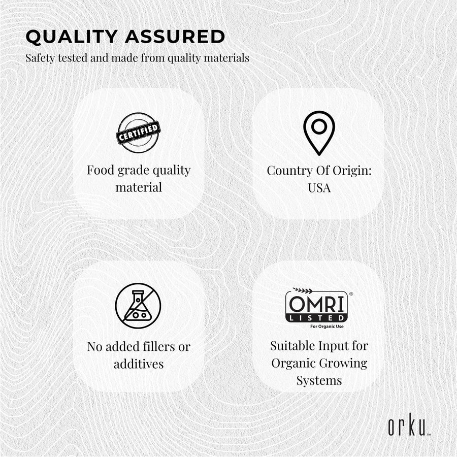 Orku 5Kg Fine Diatomaceous Earth - Food Grade FCC Fossil Shell Flour Powder