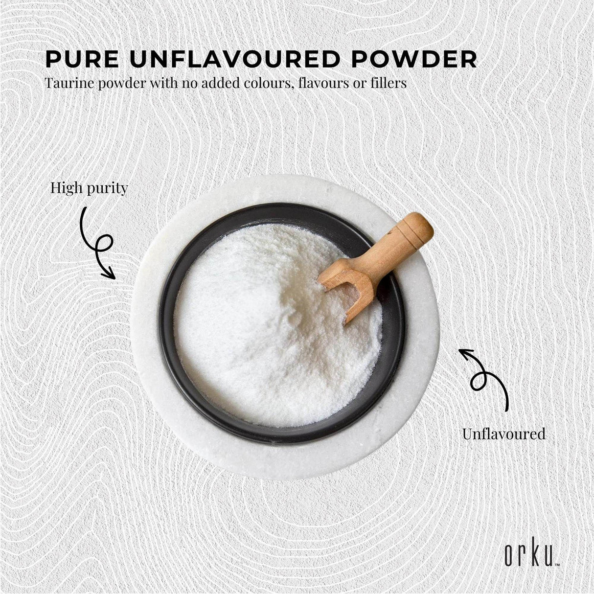 Orku 100g Taurine Powder - High Purity L-Taurine Amino Acid Ingredient