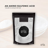 Orku 100g Taurine Powder - High Purity L-Taurine Amino Acid Ingredient - Top-Down View
