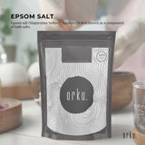 Orku 100g Epsom Salt - Magnesium Sulphate Bath Salts For Skin Body Sulfate - Front View