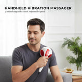 Orku Handheld Body Massager 4 Heads Adjustable Speed 28W Red - Front View