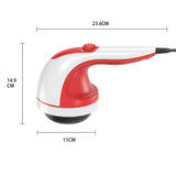 Orku Handheld Body Massager 4 Heads Adjustable Speed 28W Red - Close-Up Angle