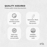 Orku 50g Activated Carbon Powder Coconut Charcoal -  Water Filtration - Low Angle