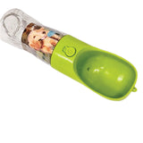 380ml Portable Pet Water Bottle with Filter - Travel Drinking Cup For Dogs Cats - Front View