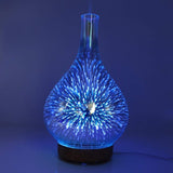 Essential Oil Aroma Diffuser - Mirror 3D Fireworks USB Aromatherapy Mist Humidifier - Front View