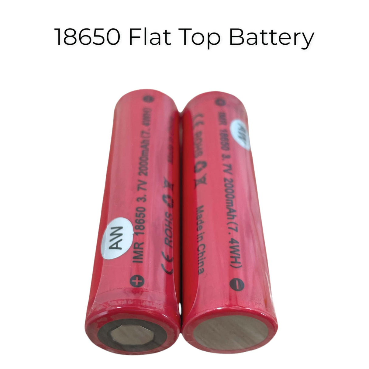AW IMR 18650 Lithium Rechargeable Batteries - 2000mAh 3.7V Safe Chemistry (2-Pack)