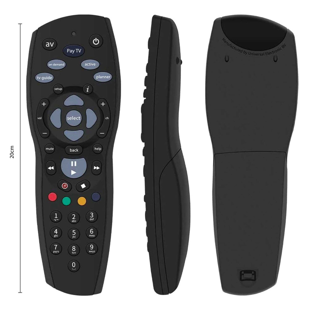 Universal Black Remote Control for Foxtel IQ Series and HD MyStar Boxes