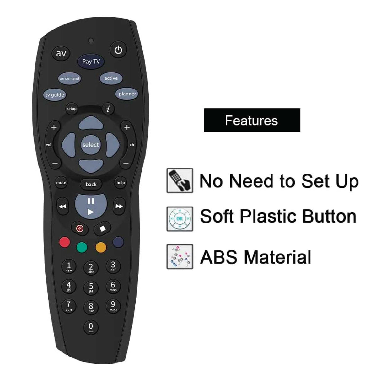 Universal Black Remote Control for Foxtel IQ Series and HD MyStar Boxes