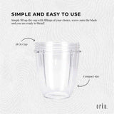 Nutribullet 18 Oz Replacement Cup for 600W & 900W Models - Short Size - Close-Up Angle
