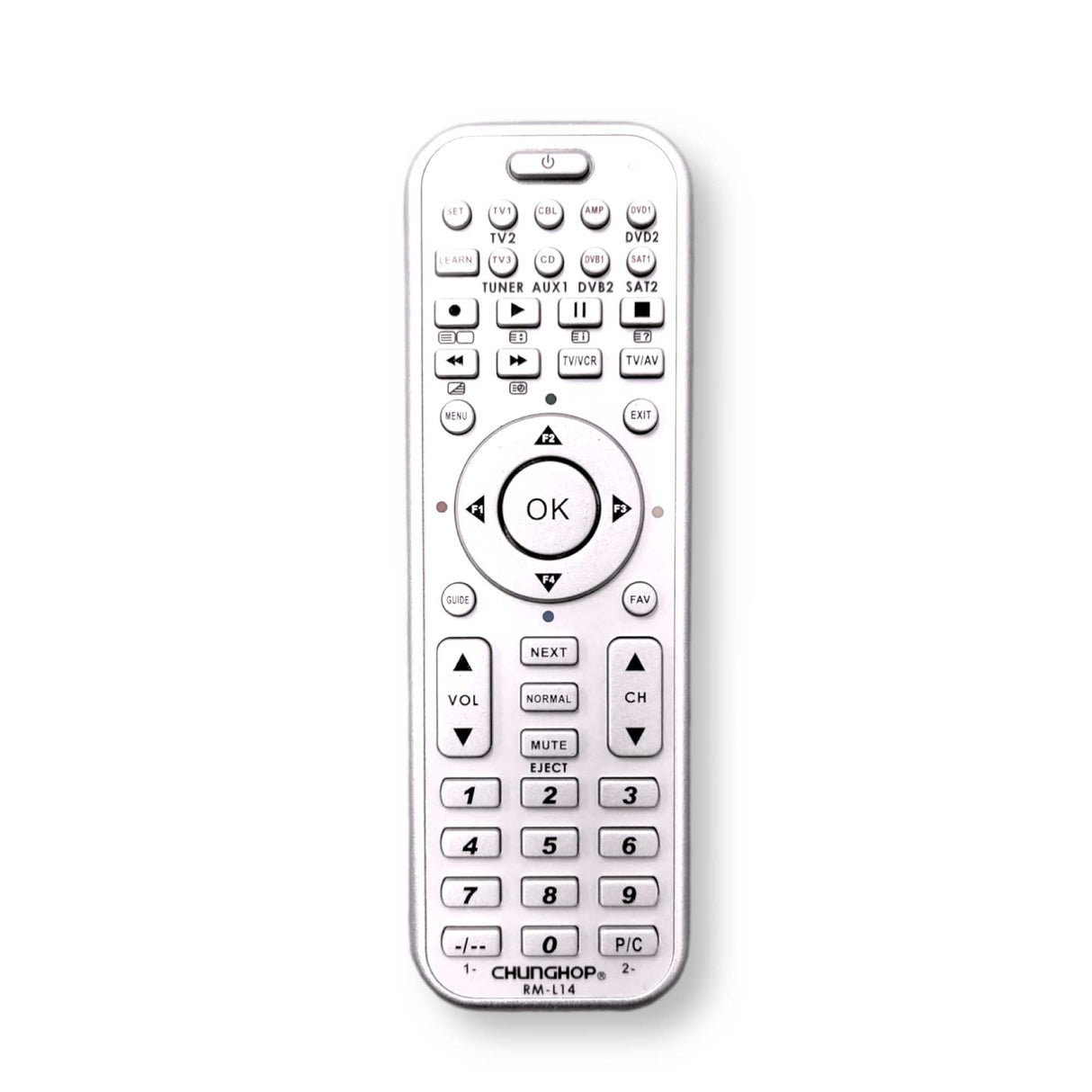 Versatile Universal Remote Control for TV, DVD, SAT Tuner, AUX, AMP, and CD – Compatible with Multiple Brands