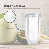 500ml Tall Cup Replacement Compatible with Magic Bullet Cross Blade Blender - Top-Down View