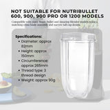 500ml Tall Cup Replacement Compatible with Magic Bullet Cross Blade Blender - Rear View