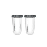 For Nutribullet 2 Tall Cups + 2 Stay Fresh Lid For Nutri 600 and 900 Models - Front View