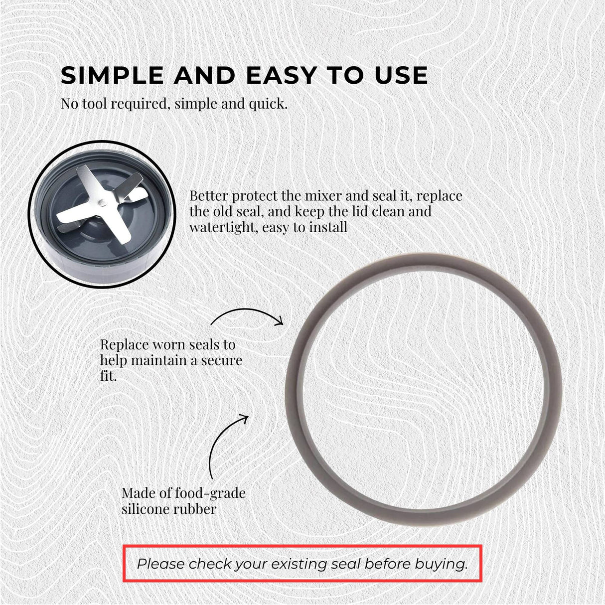 3x Grey Gasket Seal Ring Compatible with Nutribullet 600 900 1200W 90mm