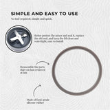 4-Pack Grey Gasket Seal Rings for Nutribullet 600W, 900W, and 1200W Models - Rear View