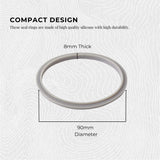4-Pack Grey Gasket Seal Rings for Nutribullet 600W, 900W, and 1200W Models - Low Angle