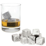 Natural Marble Whiskey Chilling Stones - Set of 9 Reusable Ice Cubes for Perfectly Chilled Drinks - Front View