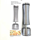 Electric Battery Salt or Pepper Grinder Adjustable Shakers Automatic Stainless Mill - Front View
