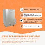 70L Electric Chicken Scalder Machine - Stainless Steel Poultry Turkey Scalding - Top-Down View