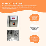 70L Electric Chicken Scalder Machine - Stainless Steel Poultry Turkey Scalding - 45-Degree Angle