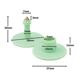 100x Cattle Ear Tags Set - Round Green Blank Pig Sheep Goat Cow Livestock Label - Front View