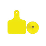 100x Cattle Ear Tags 5x4cm Set - Small Yellow Blank Sheep Pig Livestock Label - Close-Up Angle