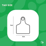 100x Cattle Ear Tags 5x4cm Set - Small Yellow Blank Sheep Pig Livestock Label - 45-Degree Angle