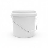 Kitchee Bulk 10x 10L Plastic Buckets + Lids - Empty White With Handle Large Pail - Front View