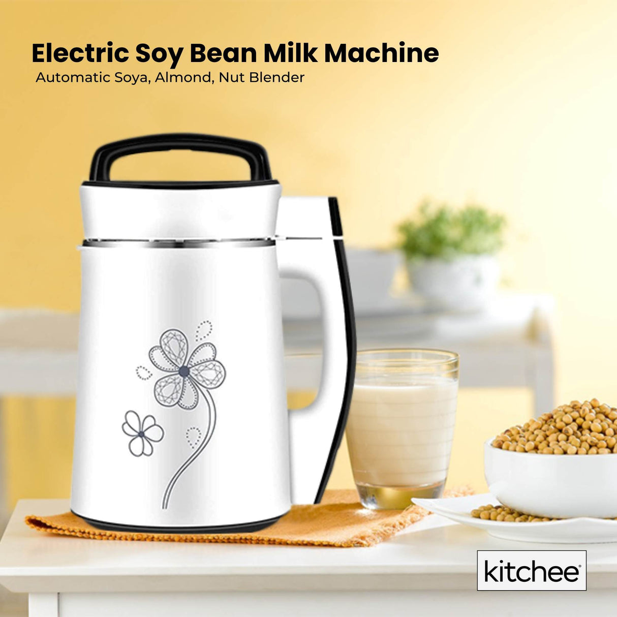 Automatic Soy Milk and Nut Blender Machine - Multifunctional Electric Maker for Fresh Milk and Soups