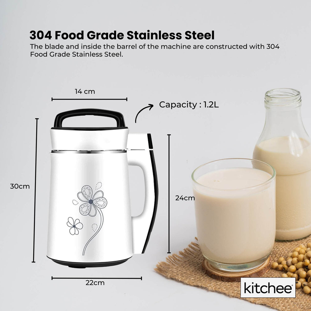 Automatic Soy Milk and Nut Blender Machine - Multifunctional Electric Maker for Fresh Milk and Soups