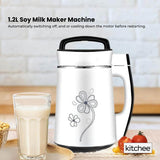 Kitchee 1.2L Electric Soy Bean Milk Maker Machine - Automatic Almond Nut Blender - Top-Down View