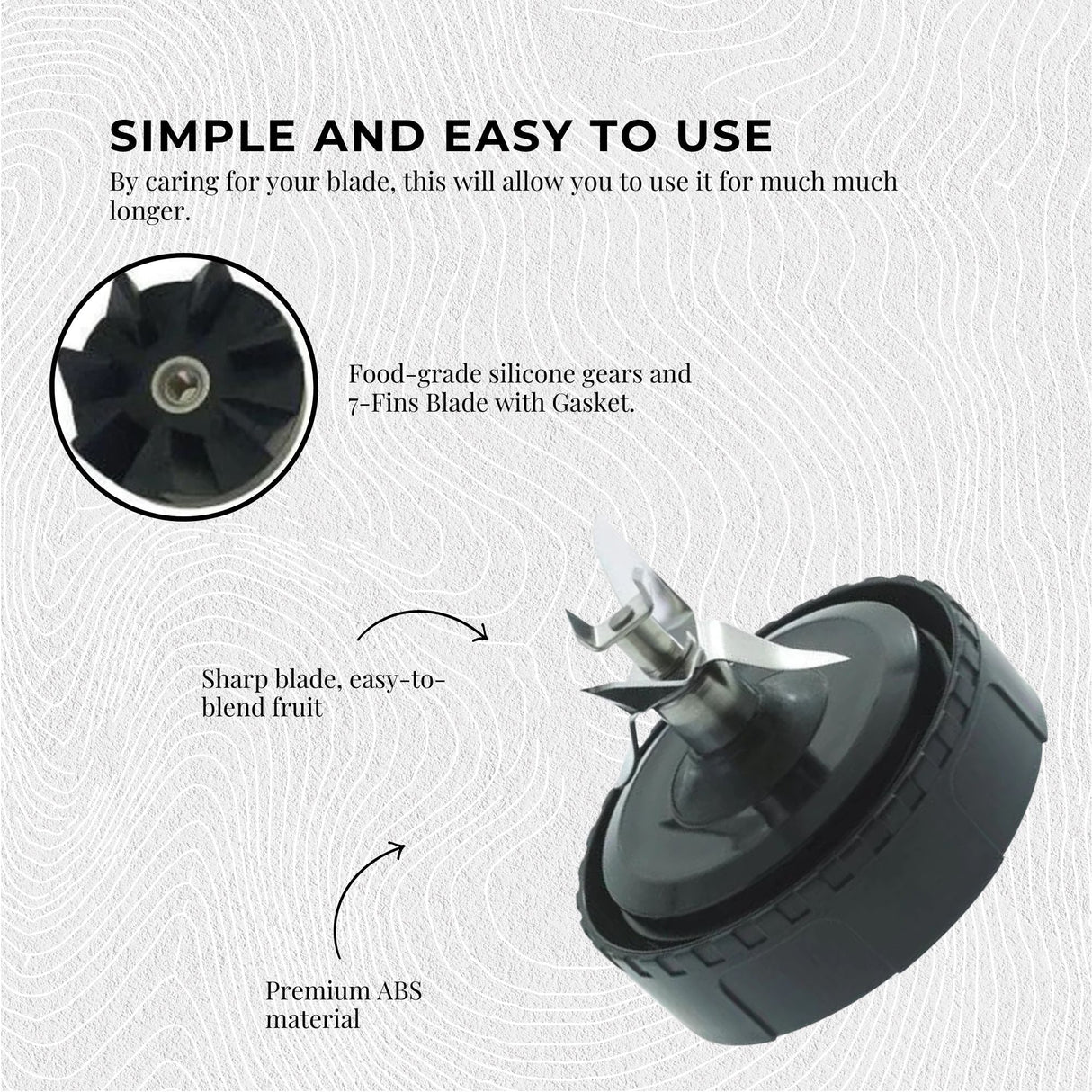 Nutri Ninja 7 Fin Extractor Replacement Blade - Blender Juice Accessory Parts