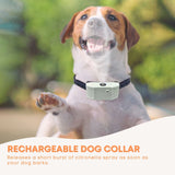 Dog Bark Collar - Citronella USB Rechargeable Mist Spray Training Device - Top-Down View