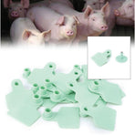 100x Cattle Ear Tags 6x7cm Set - Medium Green Blank Cow Sheep Livestock Label, image 2