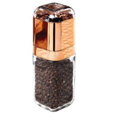 Orku Single Salt or Pepper Grinder 180ml ??Glass Manual Mill with Rose Gold Lid