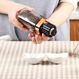 Orku Single Salt or Pepper Grinder 180ml ??Glass Manual Mill with Rose Gold Lid