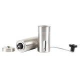 Coffee Bean Grinder - Stainless Steel Ceramic Burr Manual Hand Crank Nut Mill - Front View