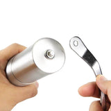 Coffee Bean Grinder - Stainless Steel Ceramic Burr Manual Hand Crank Nut Mill - Side View