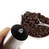Coffee Bean Grinder - Stainless Steel Ceramic Burr Manual Hand Crank Nut Mill - Top-Down View